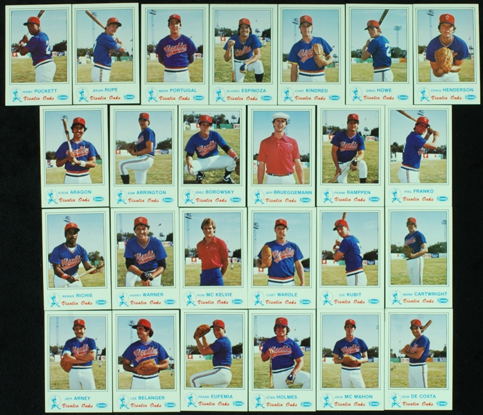 1983 Visalia Oaks Complete Set (25) with Kirby Puckett