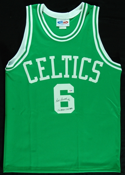 Bill Russell Signed Celtics Green Jersey 11x NBA Champs (PSA/DNA)