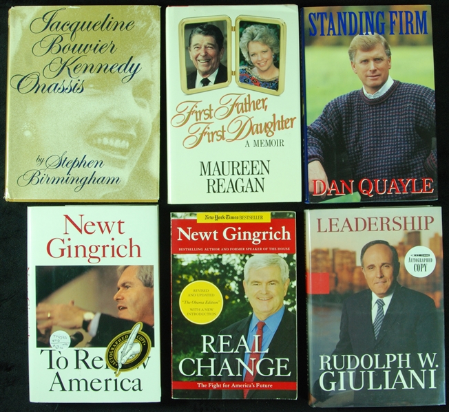 Political Related Signed Books Group (6) Newt Gingrich, Giuliani