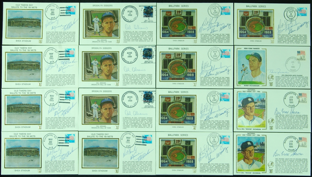 Yankees, Dodgers & Mets Signed FDC Group (16)