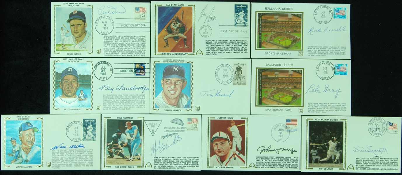 Walt Alston, Mike Schmidt, Willie Stargell & Others Signed FDC Group (10)