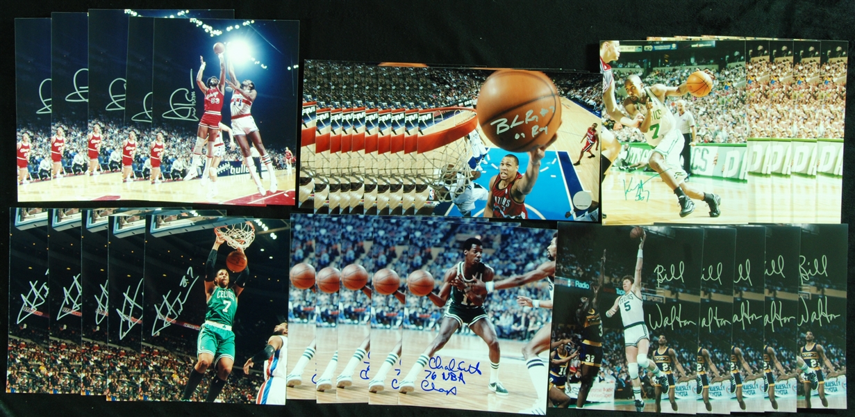 NBA HOFers & Greats Signed 8x10 Photos (35) with Bill Walton, Brandon Roy