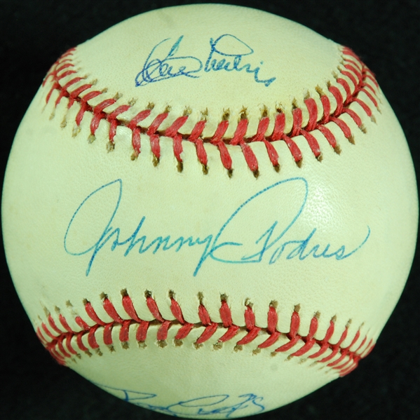 1955 Brooklyn Dodgers WSC Winning Pitchers Signed ONL Baseball (3) with Podres, Labine & Craig (PSA/DNA)