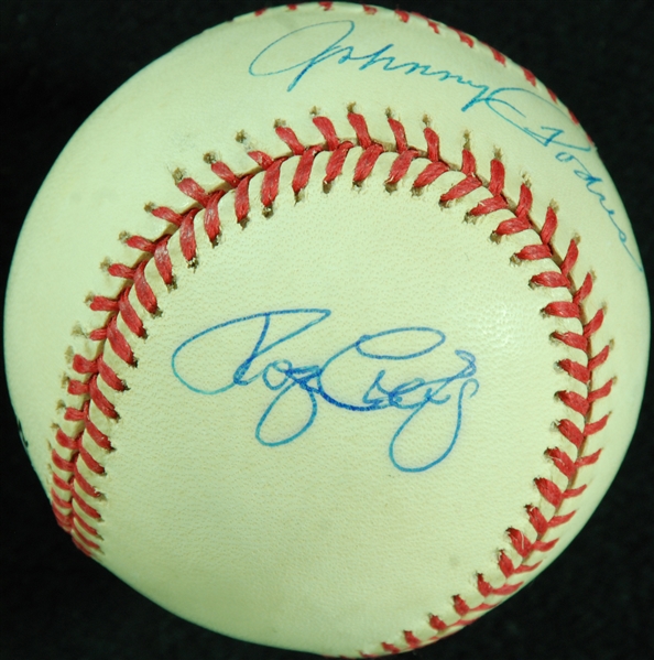 1955 Brooklyn Dodgers WSC Winning Pitchers Signed ONL Baseball (3) with Podres, Labine & Craig (PSA/DNA)