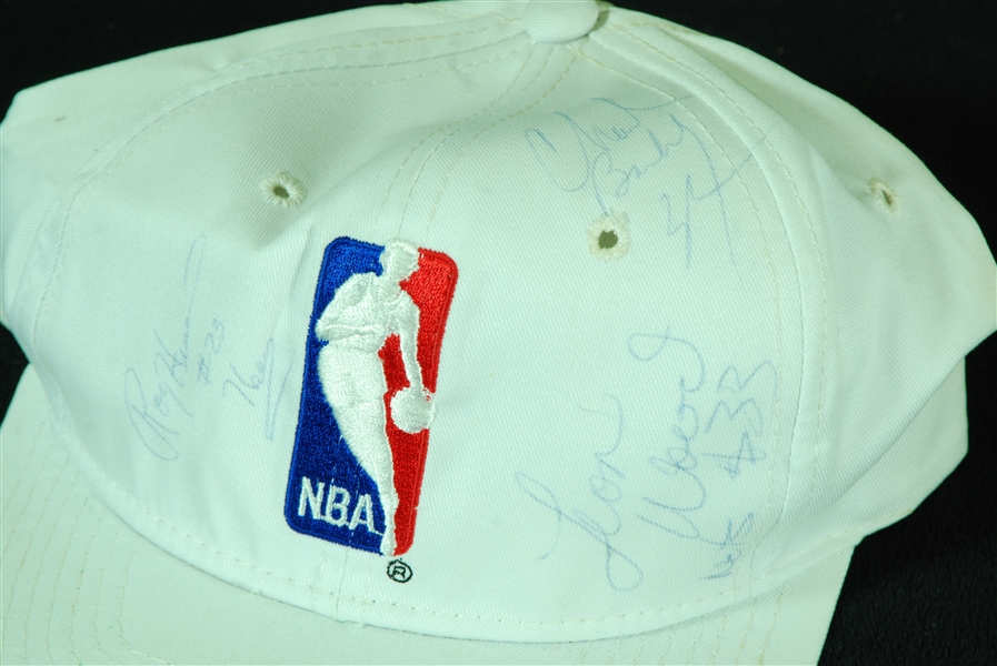 Signed Caps Group with Charles Barkley, Sergio Garcia & Ernie Banks (3) (JSA)