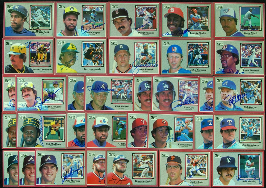 Signed 1983 Donruss Action All-Stars Group (32)