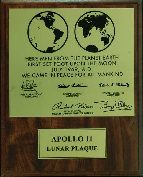 Buzz Aldrin Signed Apollo 11 Commemorative Plaque (PSA/DNA) 