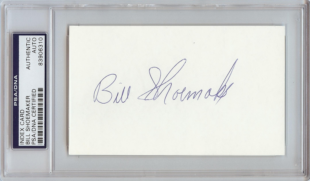 Bill Shoemaker Signed 3x5 Index Card (PSA/DNA)