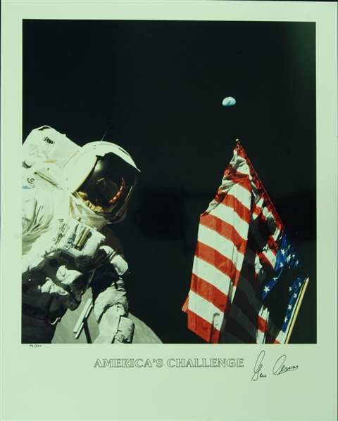 Gene Cernan Signed America's Challenge 16x20 Photo (76/500) (PSA/DNA) 