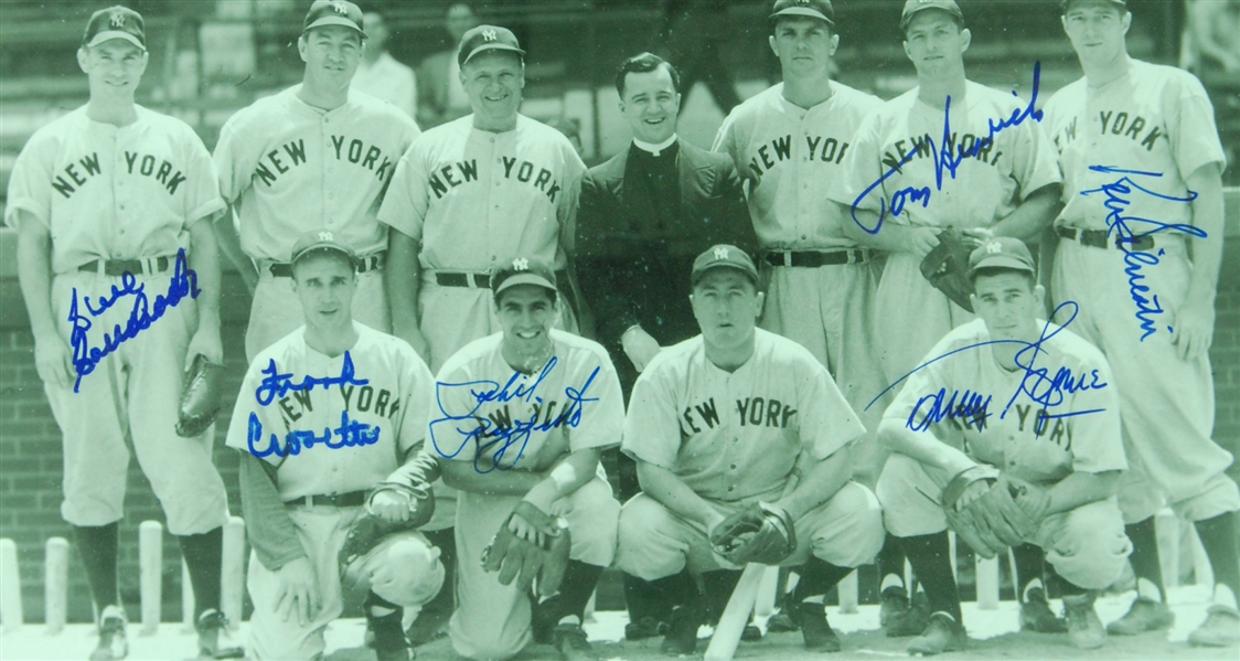 1946 New York Yankees Multi-Signed 11x14 Photo (6) with Crosetti, Rizzuto (PSA/DNA) 