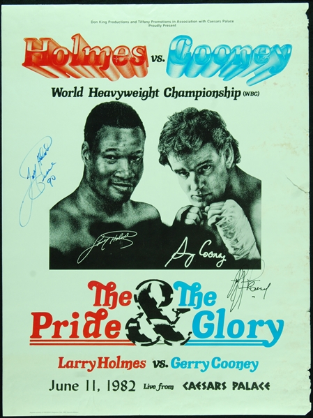 Larry Holmes & Gerry Cooney Signed Fight Poster (1982)