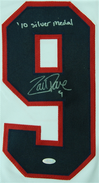 Zach Parise Signed Team USA Olympic Jersey '10 Silver Medal (Steiner)