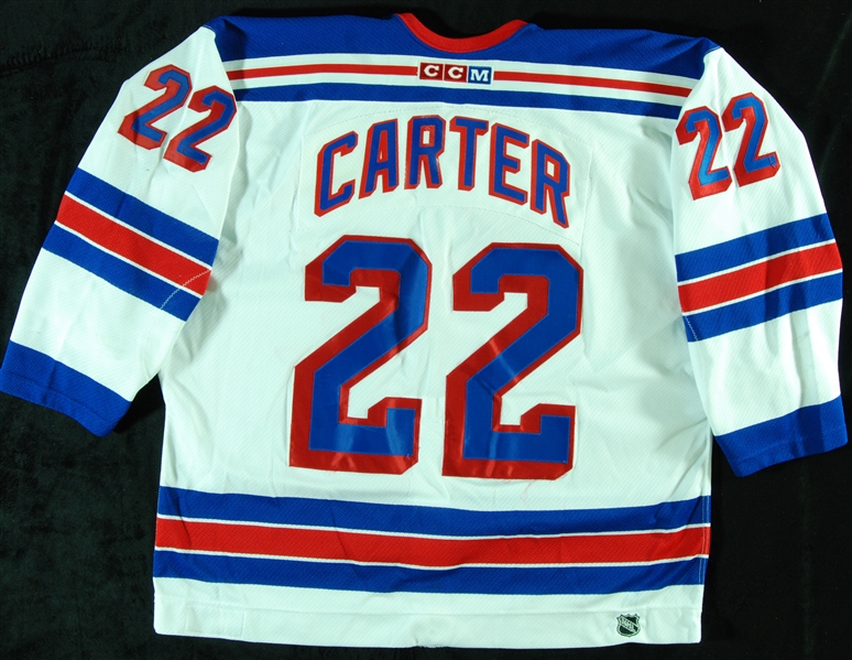 Anson Carter 2003-04 NY Rangers Pre-Season Game-Used Jersey (MeiGray)