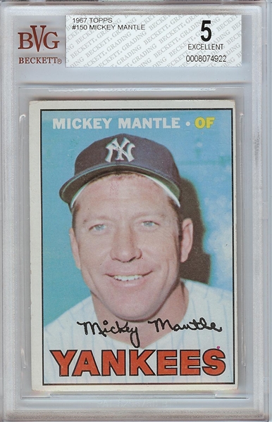 1967 Topps Mickey Mantle No. 150 BVG 5