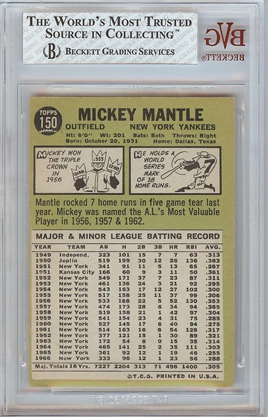 1967 Topps Mickey Mantle No. 150 BVG 5