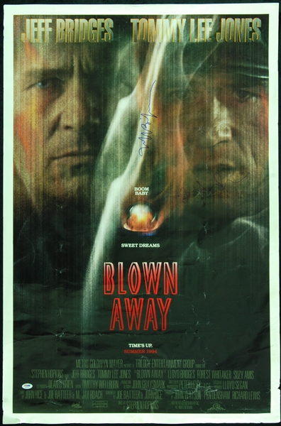 Jeff Bridges & Tommy Lee Jones Signed Blown Away Movie Poster Pair (2) (PSA/DNA) 