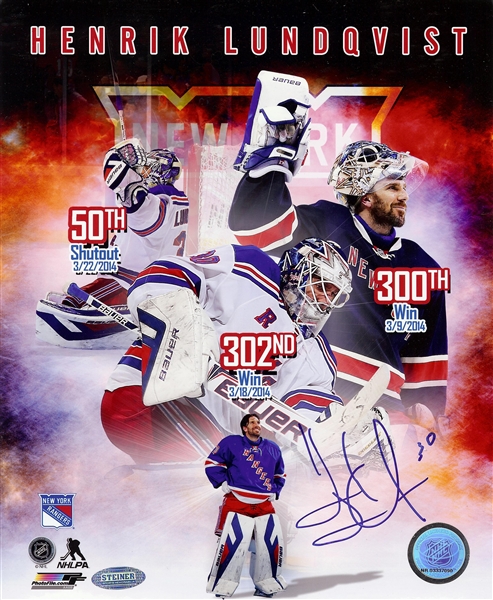 Henrik Lundqvist Signed 8x10 Photo (Steiner)