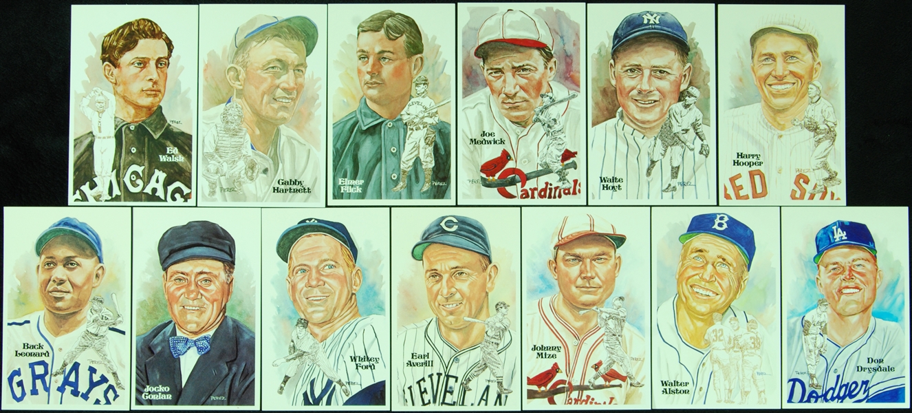 Uncirculated Perez-Steele HOF Postcards Group (13) 