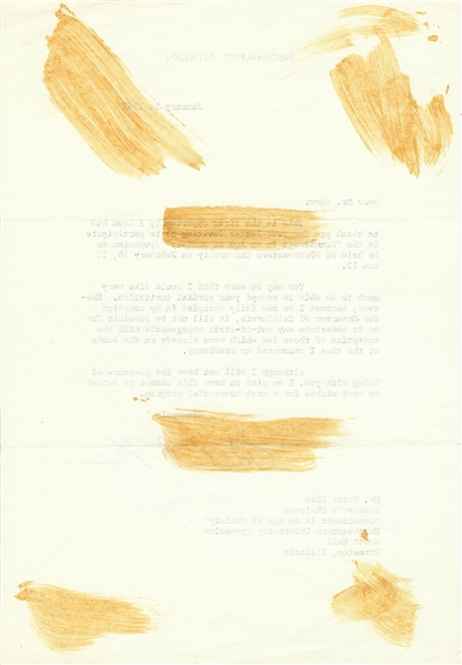 Richard Nixon Signed Typed Letter (1962) (PSA/DNA) 