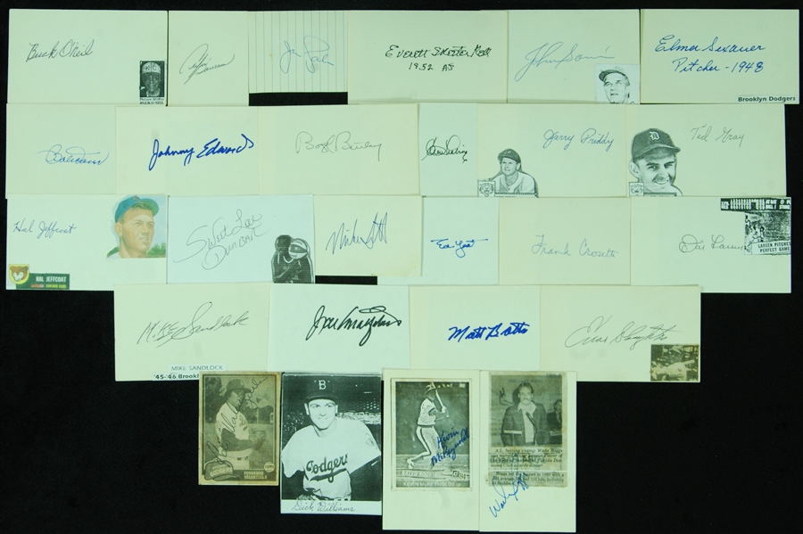 Vintage Signed 3x5 Index Card Group (26)