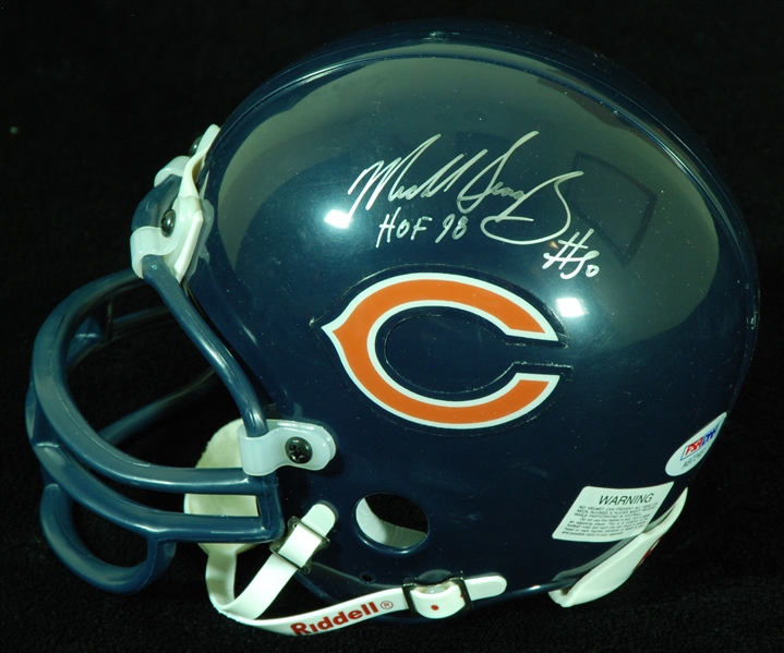 Mike Singletary Signed Bears Mini-Helmet Inscribed HOF 98 (PSA/DNA) 