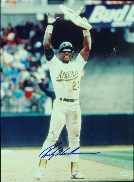 Rickey Henderson Signed 15x20 Photo (JSA)