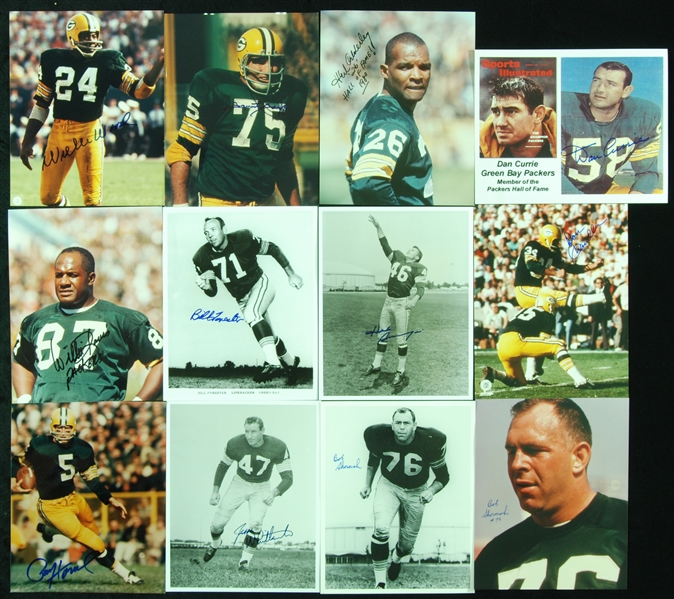 Green Bay Packers Super Bowl I Signed 8x10 Photos (12) with Adderley, Hornung