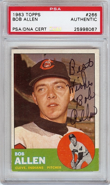 Bob Allen Signed 1963 Topps No. 266 (PSA/DNA)