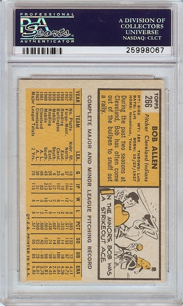 Bob Allen Signed 1963 Topps No. 266 (PSA/DNA)