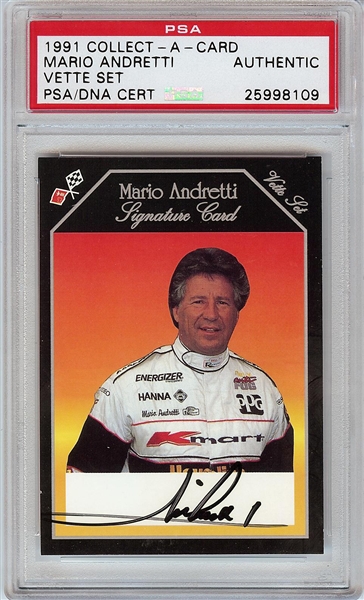 Mario Andretti Signed 1991 Collect-A-Card Vette Set (PSA/DNA)