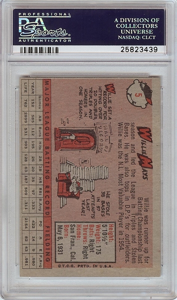 1958 Topps Willie Mays No. 5 PSA 8 (OC)