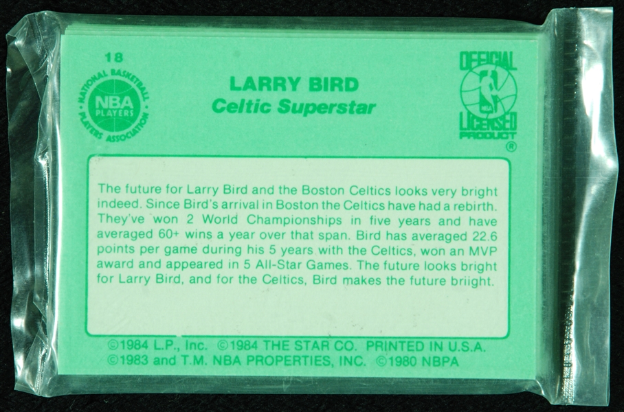 1984-85 Star Co. Larry Bird Complete Set in Sealed Bag