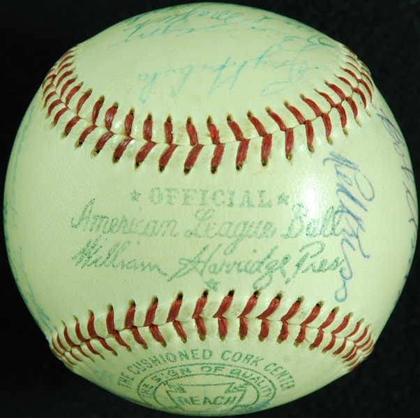 1954 Cleveland Indians American League Champs Team-Signed Baseball (26) (PSA/DNA)