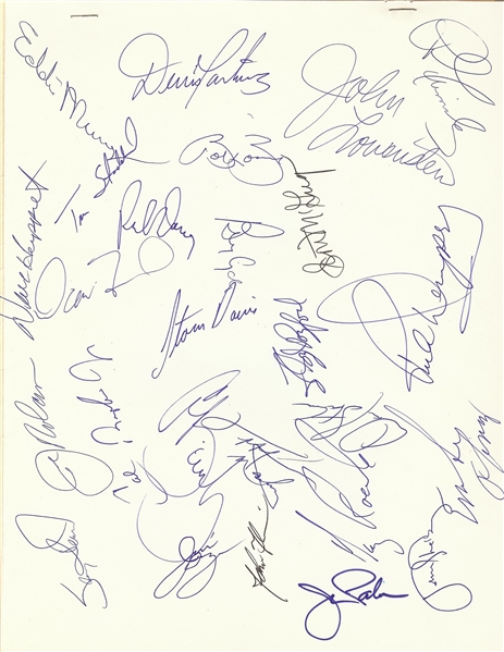 1982 Baltimore Orioles Team-Signed Sheet (25) with Ripken Jr.