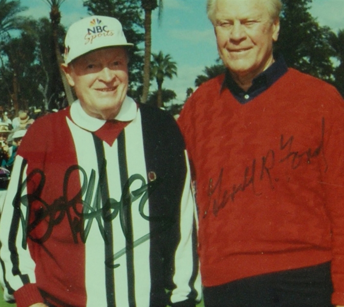 Bill Clinton, George HW Bush, Gerald Ford & Bob Hope Signed 11x14 Framed Photo (PSA/DNA)