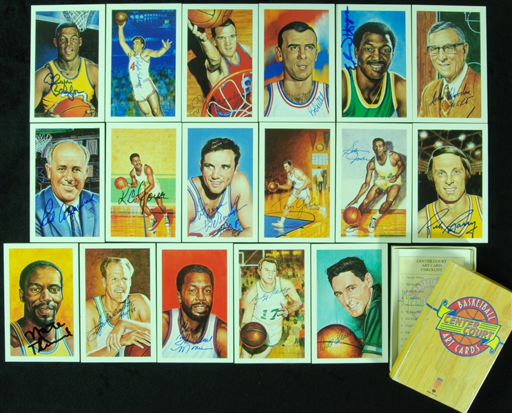 Center Court HOF Postcard Complete Set with 18 Signatures