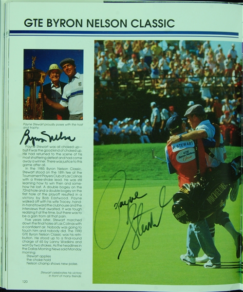 PGA Tour '90 Book Signed By 350 with Payne Stewart (14), Palmer (3), Nelson (5) and Wayne Gretzky