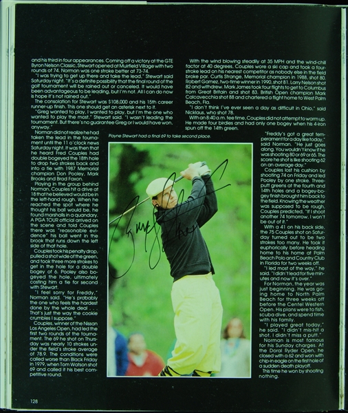 PGA Tour '90 Book Signed By 350 with Payne Stewart (14), Palmer (3), Nelson (5) and Wayne Gretzky