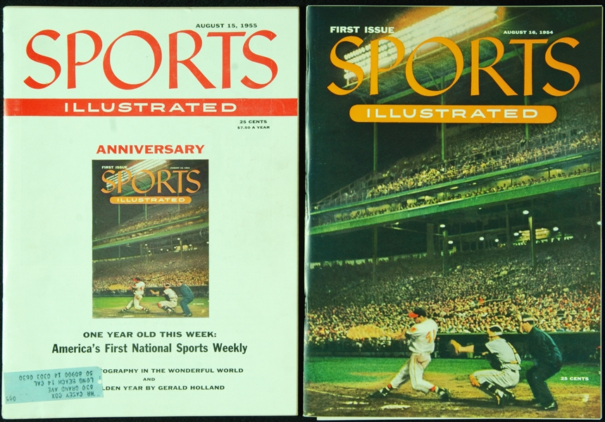 Sports Illustrated First Issue in Leather Presentation Folder with 1st Anniversary Issue (2)