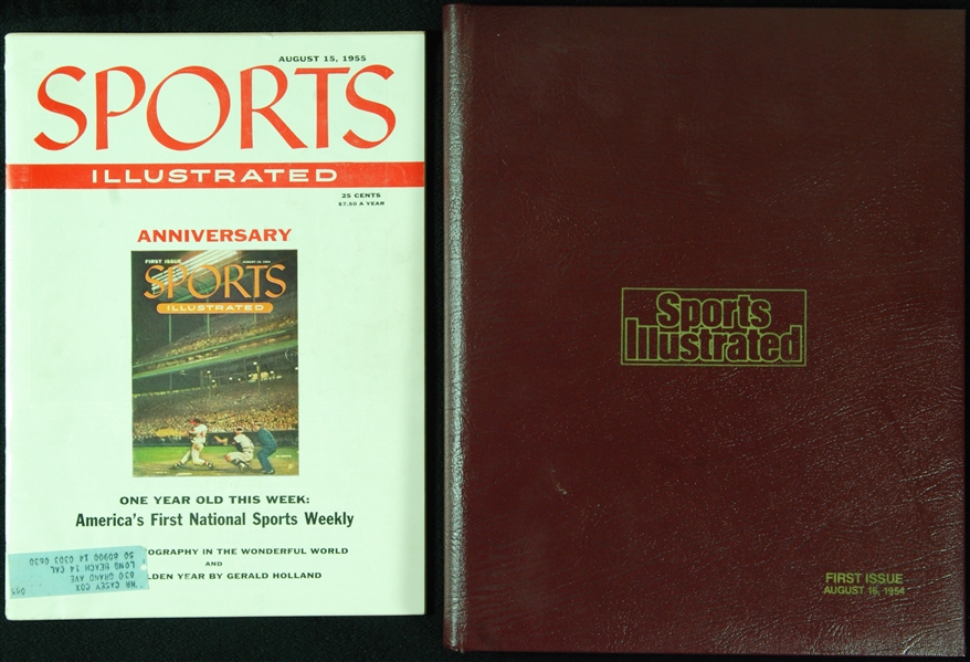 Sports Illustrated First Issue in Leather Presentation Folder with 1st Anniversary Issue (2)