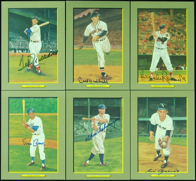 Signed Perez-Steele Great Moments Group (6) with Ted Williams