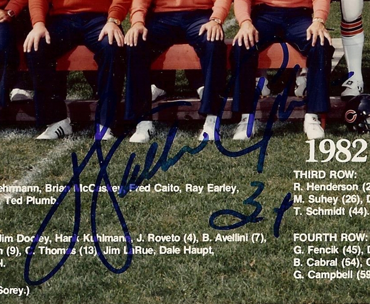 Walter Payton & Dan Hampton Signed 1982 Bears Team Photo