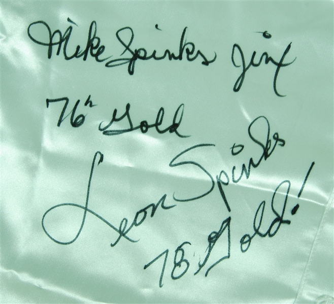 Leon Spinks & Michael Spinks Signed Boxing Trunks (JSA)