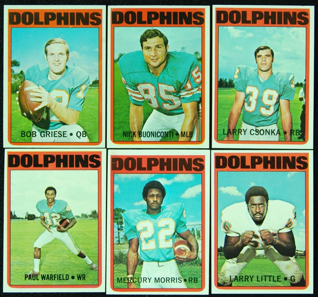 1972 Topps Miami Dolphins Team Set (21)