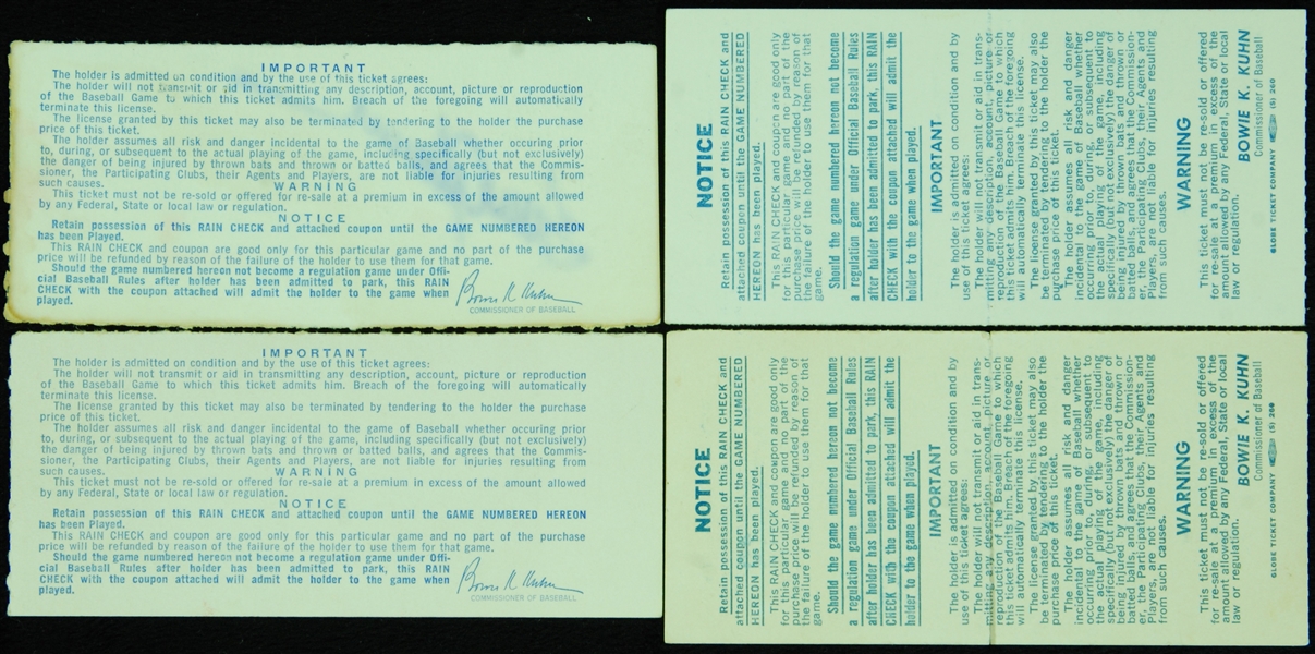 1969 World Series Game 1, 2, 4, 5 Ticket Group (4) with Signatures