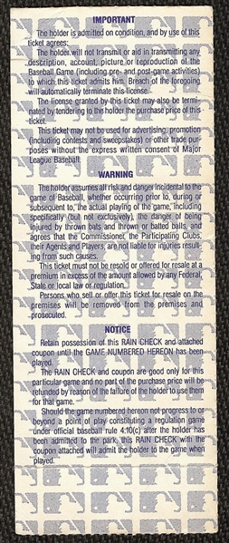 1986 World Series Game 7 Ticket Stub