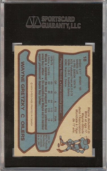 1979-80 O-Pee-Chee Wayne Gretzky RC No. 18 SGC 7