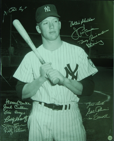 Multi-Signed Yankees Mickey Mantle 16x20 Photo (14)