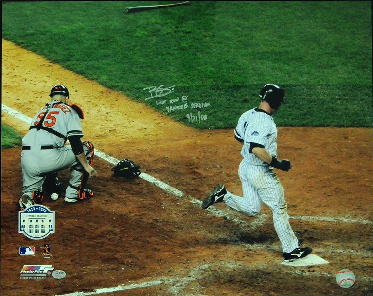 Brett Gardner Signed 16x20 Photo Last Run @ Yankee Stadium 9/21/08 (SGC)