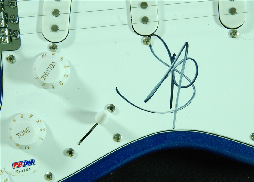 Steven Tyler Signed Metallic Blue Guitar (JSA)